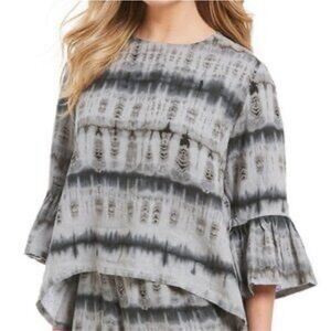 Bryn Walker Fran top Linen Shibori Tie Dye 
High low sz XL